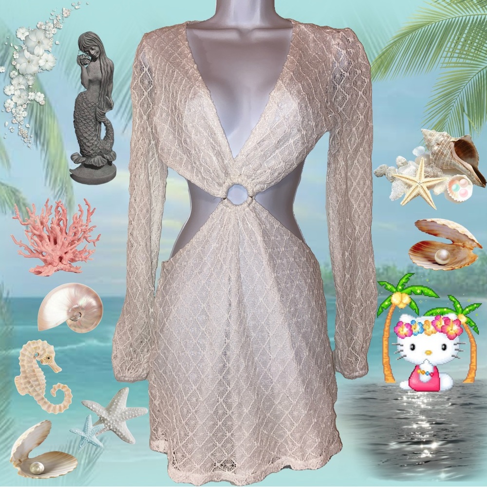white crochet beachy dress